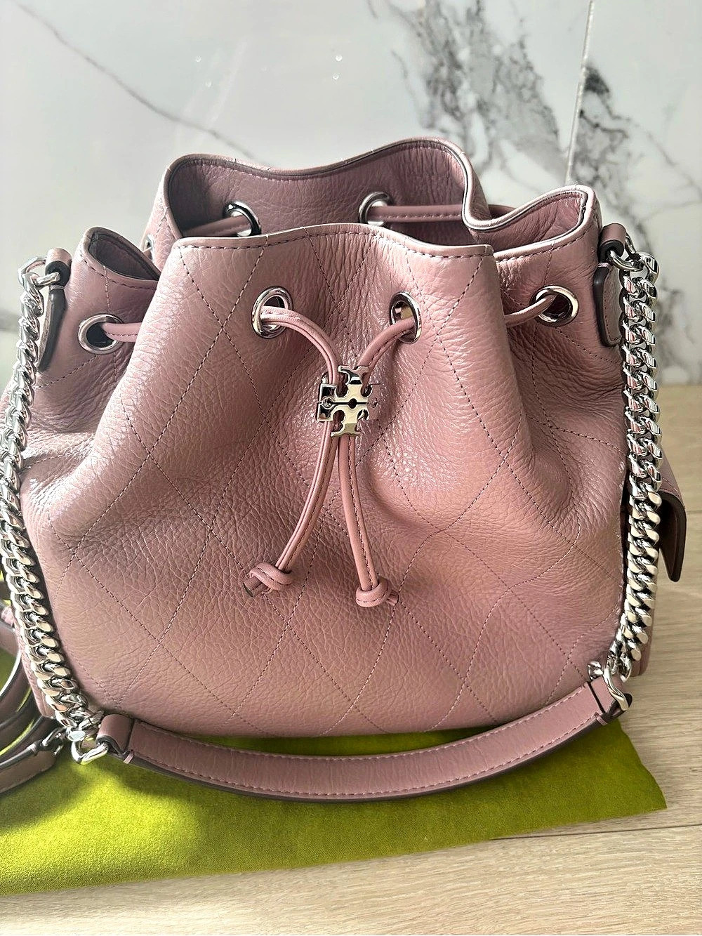 Tory Burch Small Charlie Drawstring Bag Light Mauve